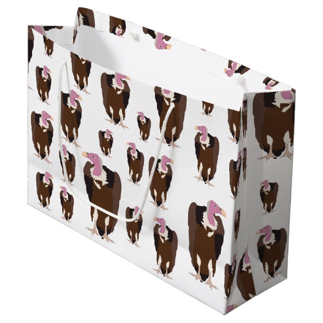 Vogelschutzmuster Große Geschenktüte (Vorderseite Schrägansicht)