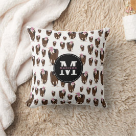 Vogelschutzmuster Mit Monogramm Kissen