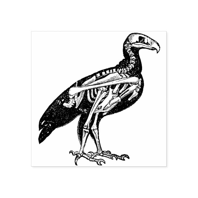 Vogelskelett Gummistempel (Prägung)