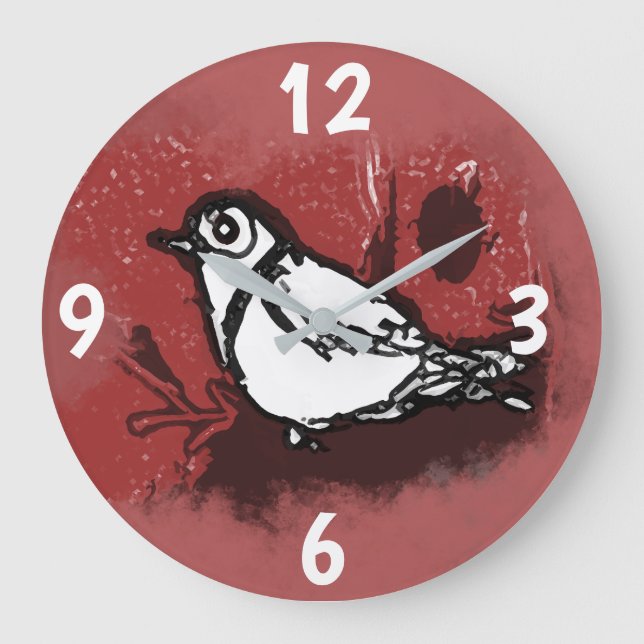 Vogeluhr Große Wanduhr (Vorderseite)