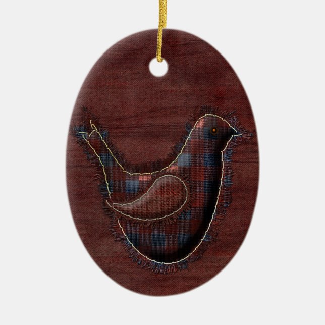 Vogelverzierung Keramikornament (Vorne)