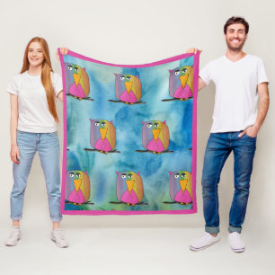 Vogelvogel "Kunst von Kindern" Fleecedecke
