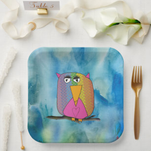 Vogelvogel "Kunst von Kindern" Pappteller