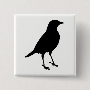 Vogelwelt-Silhouette Button