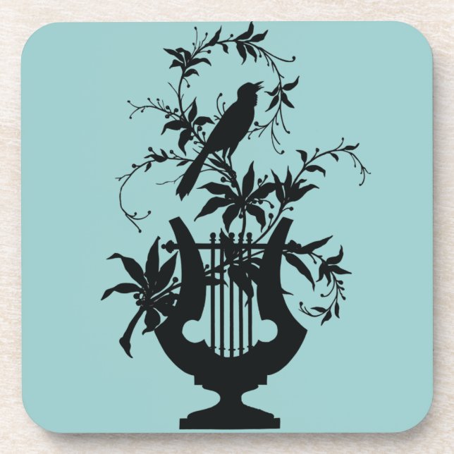 Vogelwelt-Silhouette Getränkeuntersetzer (Vorderseite)