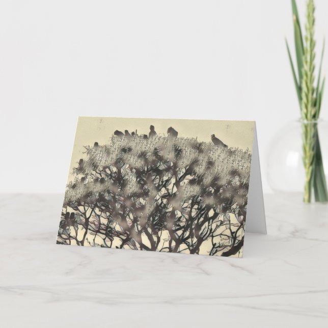 Vogelzucht in einem Baum Karte (Vorderseite)