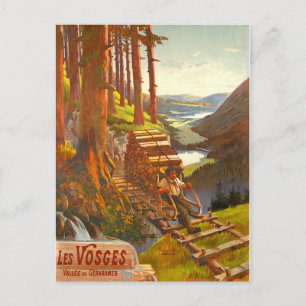 Vogesen, Holzbrücke, Frankreich Postkarte