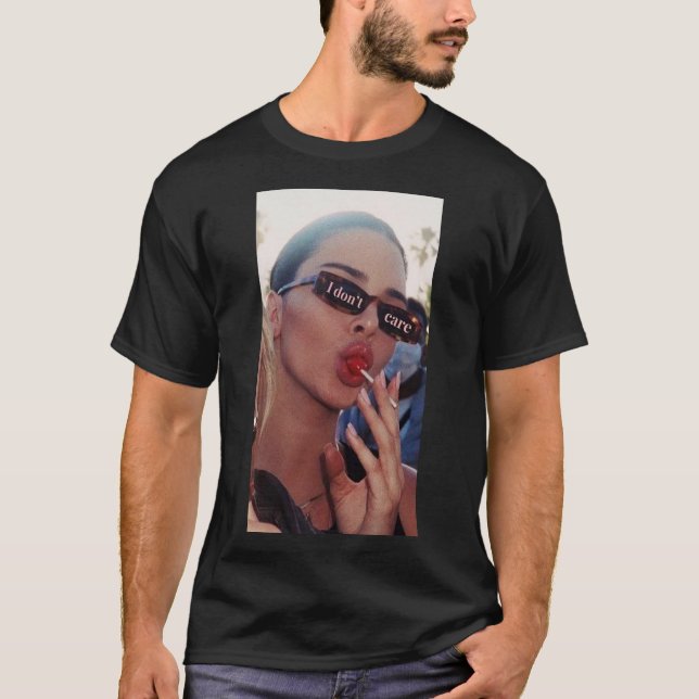 vogue i dont care lollipop ästhetisches Poster T-Shirt (Vorderseite)