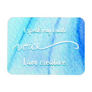 "Voice" Blue Throat Chakra Inspirierend Wörtermagn Magnet