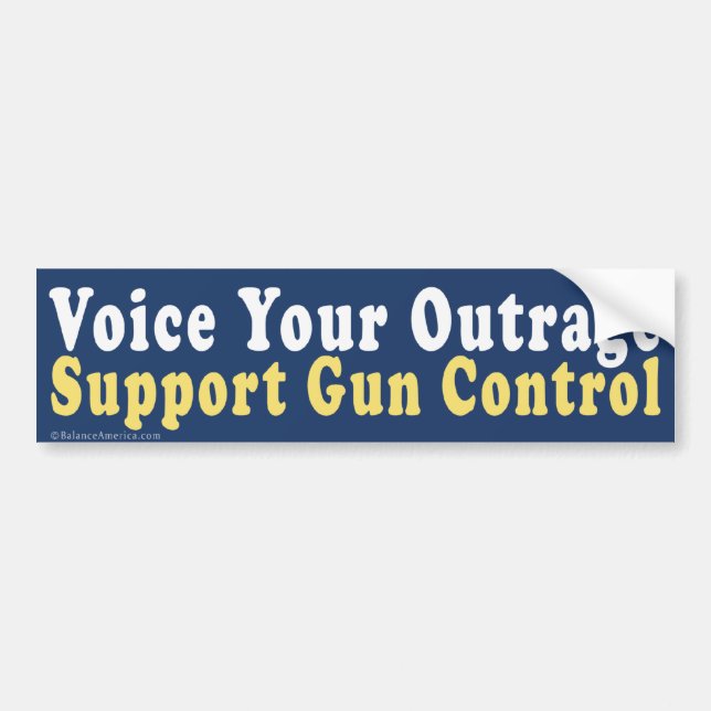 Voice Outrage Support Gun Control Bumper Sticker Autoaufkleber (Vorne)