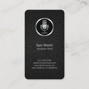 VoiceoverArtist ChromeMikrofon-Symbol BusinessCard Visitenkarte