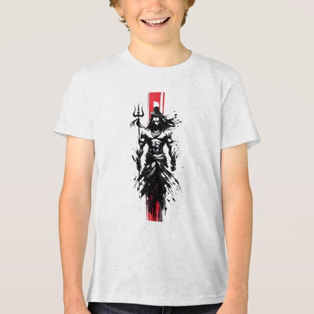 Void-Born Mahadev The Crimson Axis When Silence Ta Tri-Blend Shirt (Vorderseite)