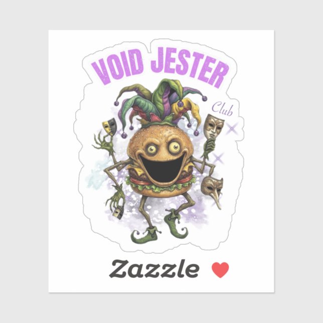 Void Jester Club - Freund Burger  Aufkleber (Blatt)