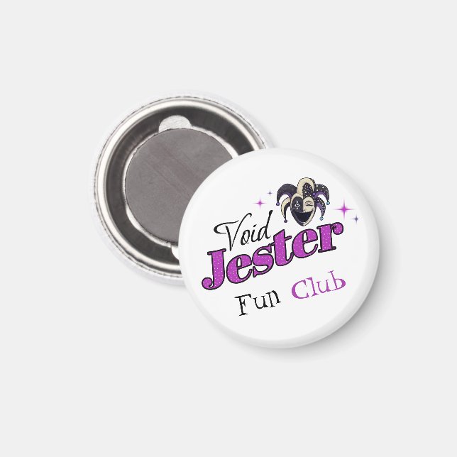 Void Jester Club – Lachender Chaos-Narr Magnet (Vorderseite/Rückseite)