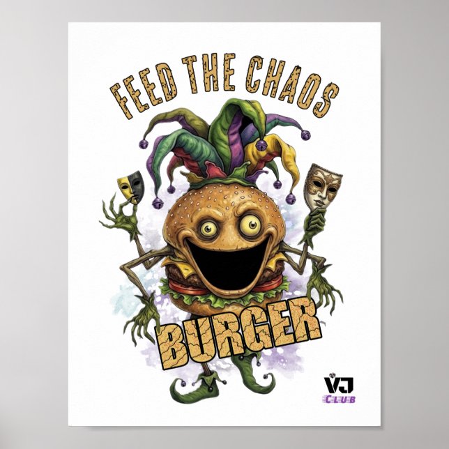 Void Jester Freund Burger weiß Poster (Vorne)
