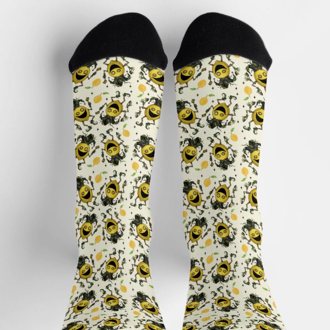 Void Jester Freund Lemon Muster Socken (Oben)