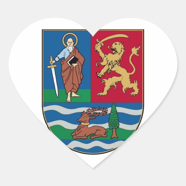 Vojvodina grb, Wappen Herz-Aufkleber (Vorderseite)