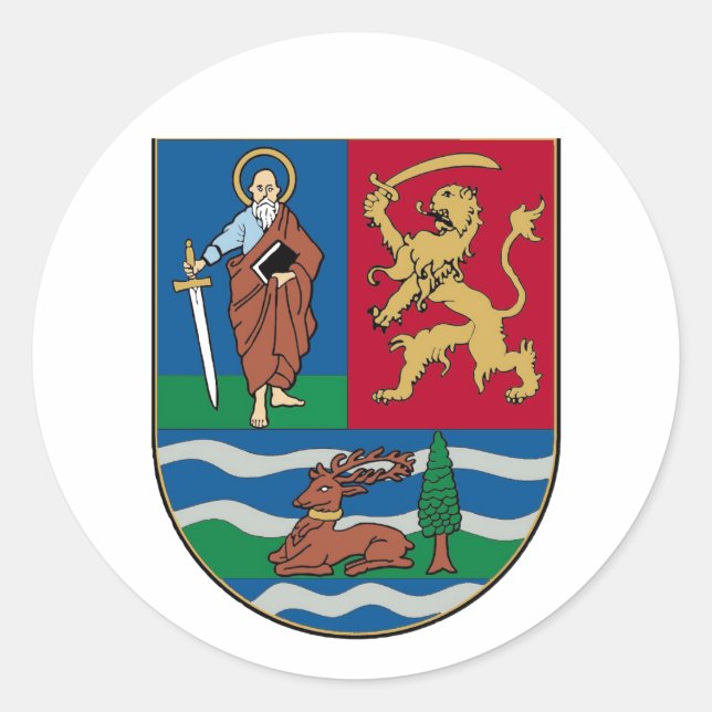 Vojvodina grb, Wappen Runder Aufkleber (Vorderseite)