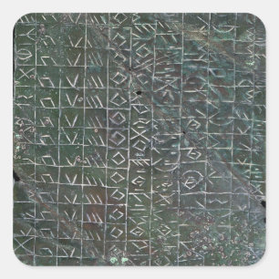 Vokalplatte mit venezianischer Aufschrift Quadratischer Aufkleber