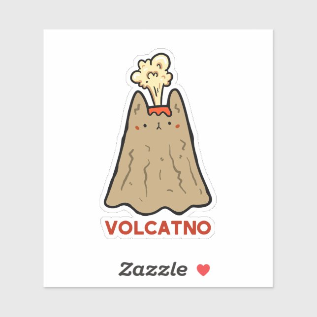 Vol-Cat-no Niedlich Cat Pun Vinyl Sticker (Blatt)