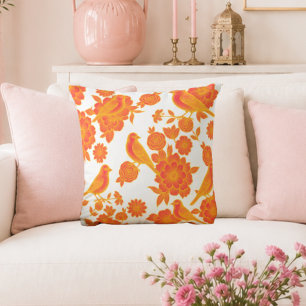 Vol Soft Pink 🌸 Floraler Vogel Kissen
