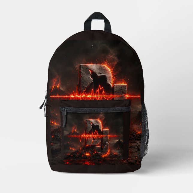 Volcanic Pulse DJ Bedruckter Rucksack (Vorderseite)