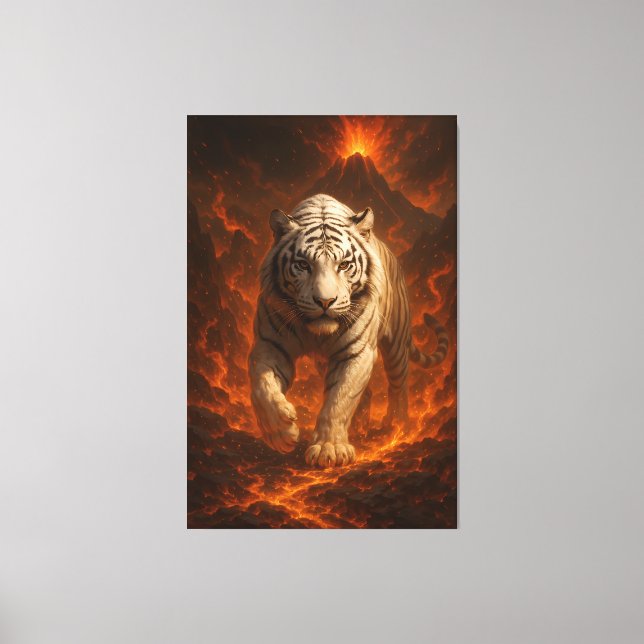  Volcanic White Tiger Premium Wall Art – Fine Art  Leinwanddruck (Vorderseite)