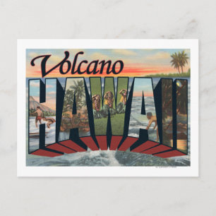 Volcano, Hawaii - Große Buchstabenszenen Postkarte
