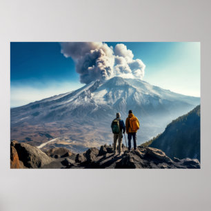 Volcano Herausforderung Outdoor Adventure Erkundun Poster