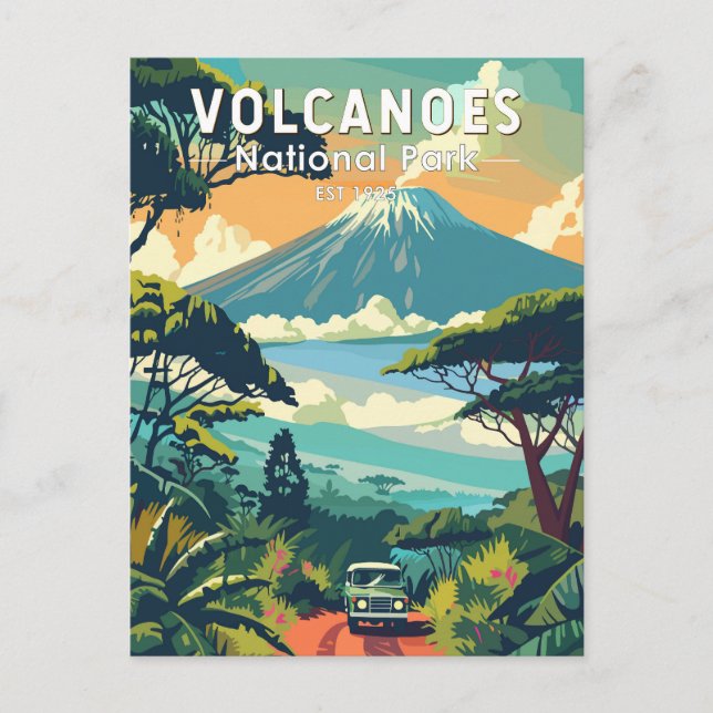 Volcanoos Nationalpark Ruanda Kunst, Dichtung und  Postkarte (Vorderseite)