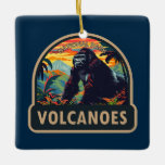 Volcanos Nationalpark California Keramikornament<br><div class="desc">Vulkanus Vektorgrafik Design. Der Nationalpark der Vulkane ist ein Stopp-Center für alle Gorilla-Safaris in Ruanda,  die die höchste Anzahl an Berggorillen im Schutzgebiet Virunga beherbergen.</div>