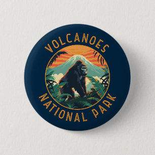 Volcanos Nationalpark Ruanda Retro Not leidend Button