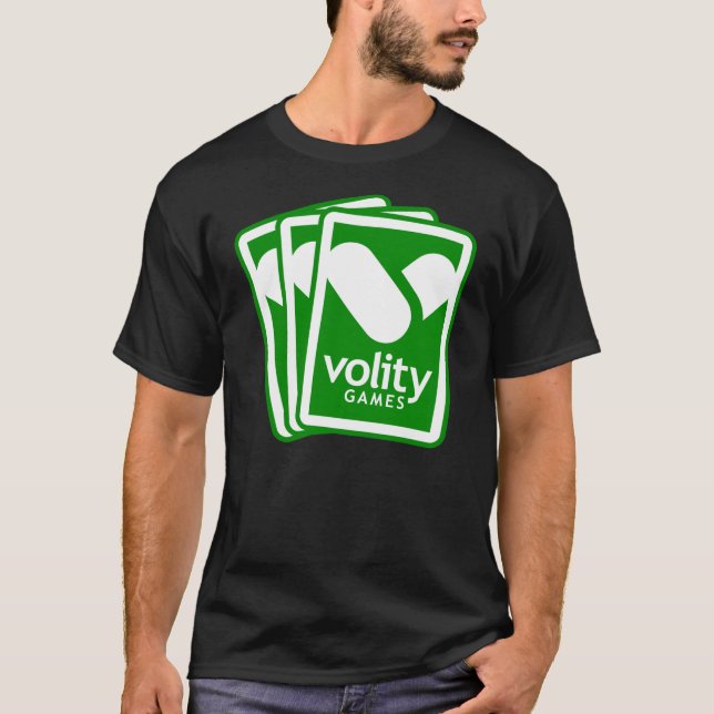 Volity Spielfan-Logoschwarzes T T-Shirt (Vorderseite)