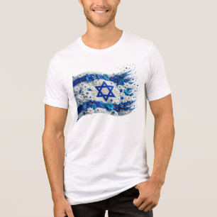 Volk Israels Fahne erblühend in Blumen Tri-Blend Shirt