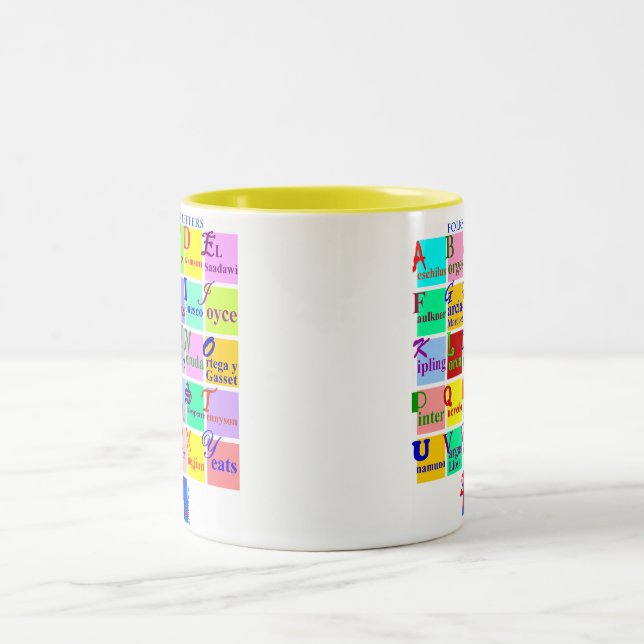VÖLKER DER BUCHSTABEN ZWEIFARBIGE TASSE (Mittel)