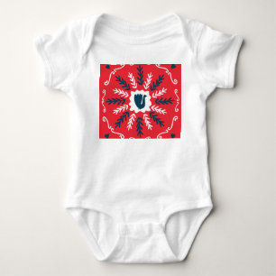 Volks-Kritzelkunst-Weihnachtskachel Baby Strampler