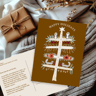 Volksbaum des Lebens Weihnachtsfeiertag CUSTOM Postkarte