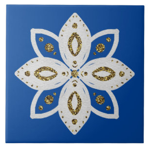 Volksblume 1 hellblau 1 und weiß fliese