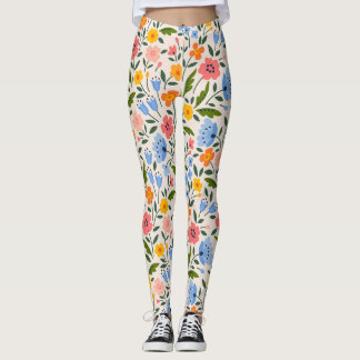 Volksblumen: Farbige kleine Muster Leggings