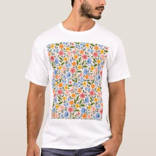 Volksblumen: Farbige kleine Muster T-Shirt