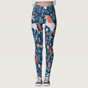 Volksfantasie: Einhörner, Kaninchen, Vögel Leggings