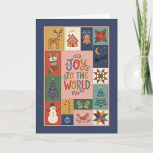 Volksfestliche Quilt-Weihnachtsfreude Für Die Welt Feiertagskarte