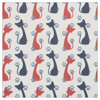 Volksgut-Bauernhauskatzen - Scheunenrot und Navy Stoff