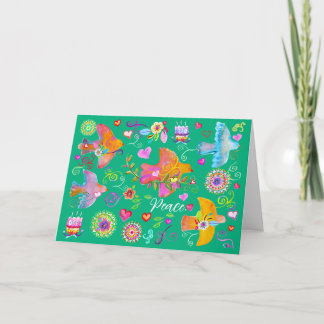 Volksgut Friedens-Tauben gefaltete Feiertagskarte