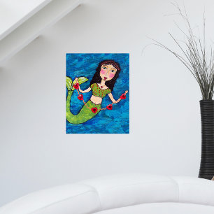 Volksgut Grüne Meerjungfrau Schnur aus roten Herze Poster