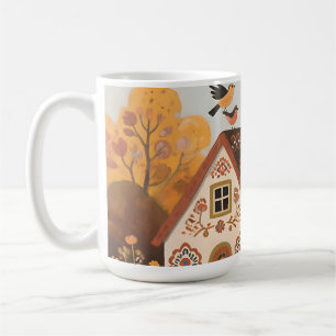 Volksgut-Häuschen Vögel Herbst Kaffeetasse