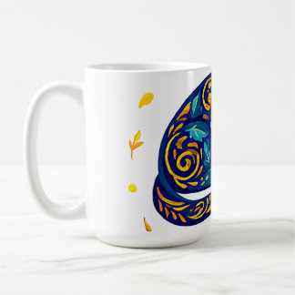 Volksgut Katze in Blau Kaffeetasse