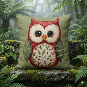 Volksgut Patchwork-Eule Cottagecore Kissen