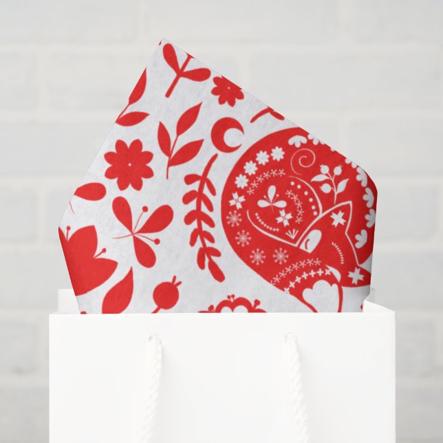 Volksgut Schlafender Fuchs Geschenk Seidenpapier (Geschenktüte)