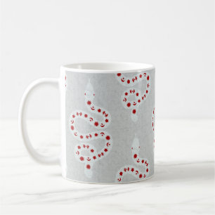 Volksgut texturierte grungige Hexenschlange rot gr Kaffeetasse